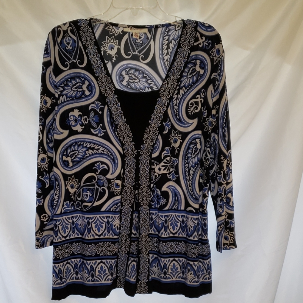 JM Collection Blue, white and black